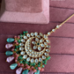 Polki kundan maangtikka (PLKM-041) - pink & mint green