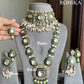 Saloni polki kundan combo set - Green