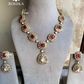 Ashar moisanite & doublet necklace set - Red