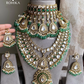 Sehra polki kundan bridal combo set - Mint green