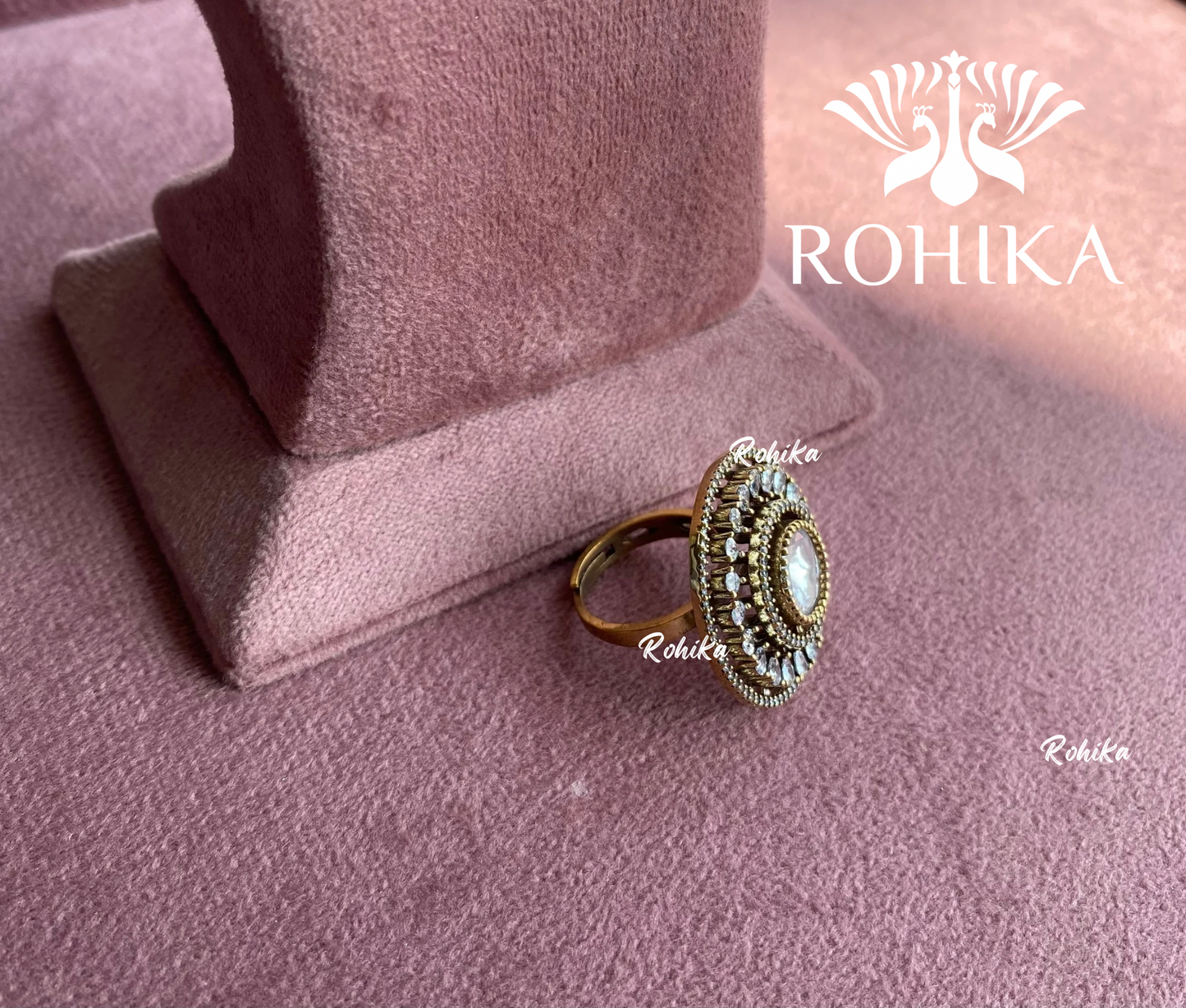 Angana polki kundan ring  (SG-044) - White