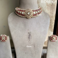 Deep polki kundan choker set - Red