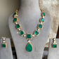 Surbi doublet kundan necklace set - Dark Green