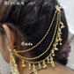 Pachhi kundan earchains - White