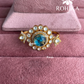 Angana polki kundan ring (SG-145) - Blue