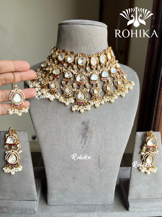 Ahana polki kundan necklace set -  bridal