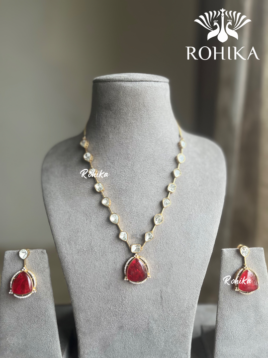 Aksa necklace set - Red