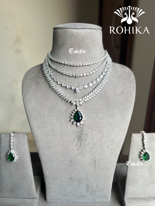 Myra AD necklace set - Green