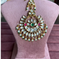 Polki kundan maangtikka (PLKM-032) - Pink & green