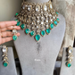 Sharan moisanite doublet bridal necklace set - Mint Green