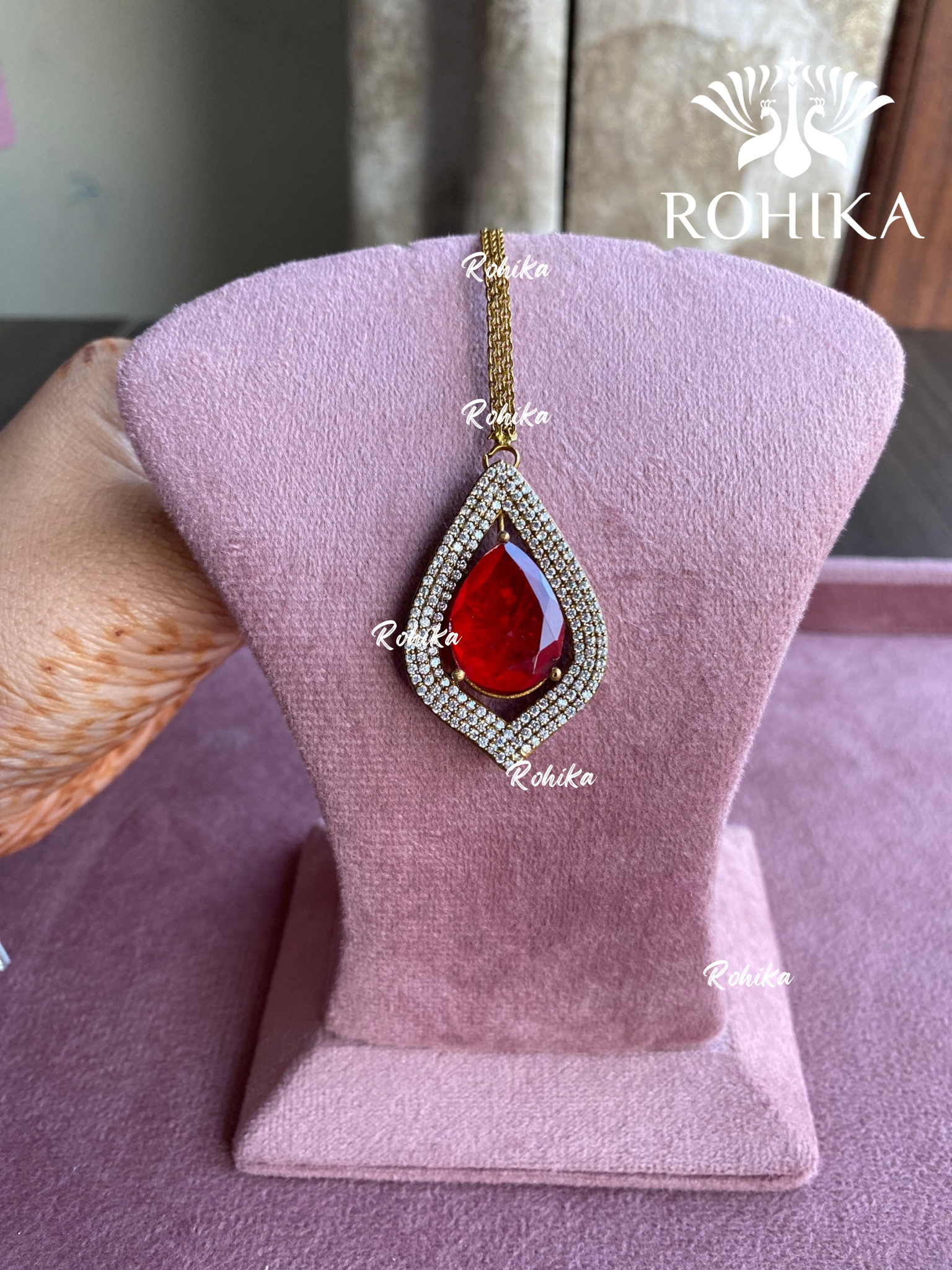 Polki kundan maangtikka (PLKM-025) - Red