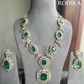 Aashka doublet stone necklace set - dark Green