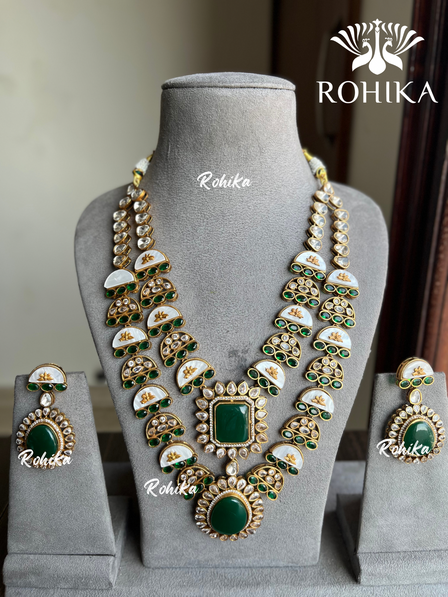 Shubha designer necklace set - Green