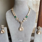 Kanti moisinite necklace set - Dark Green