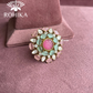 Angana polki kundan ring  (SG-006) - Mint green and Pink