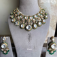 Rashmika polki kundan necklace set - Green