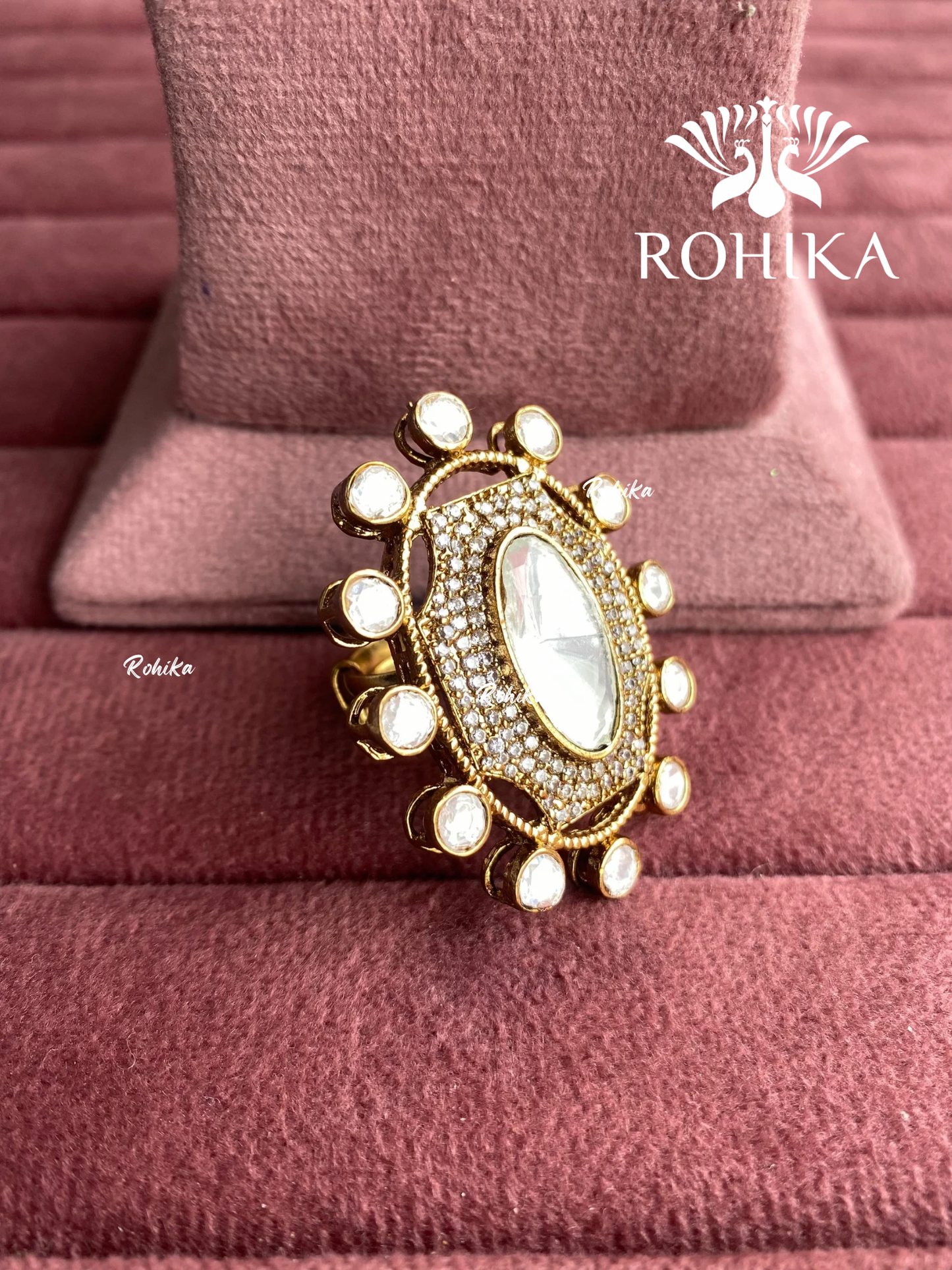 Angana polki kundan ring (SG-134) - White