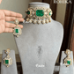 Diya victorian choker set - Green - Rohika Store