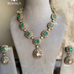 Ashar moisanite & doublet necklace set - Mint green