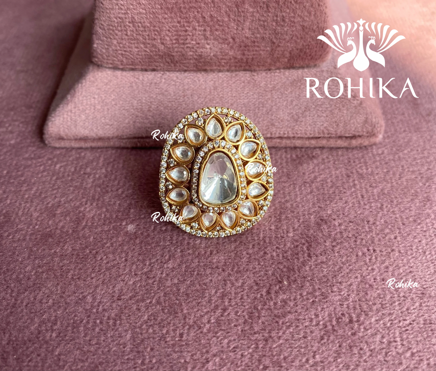 Angana polki kundan ring  (SG-039) - White