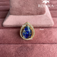 Angana polki kundan ring (SG-091) - Dark blue 