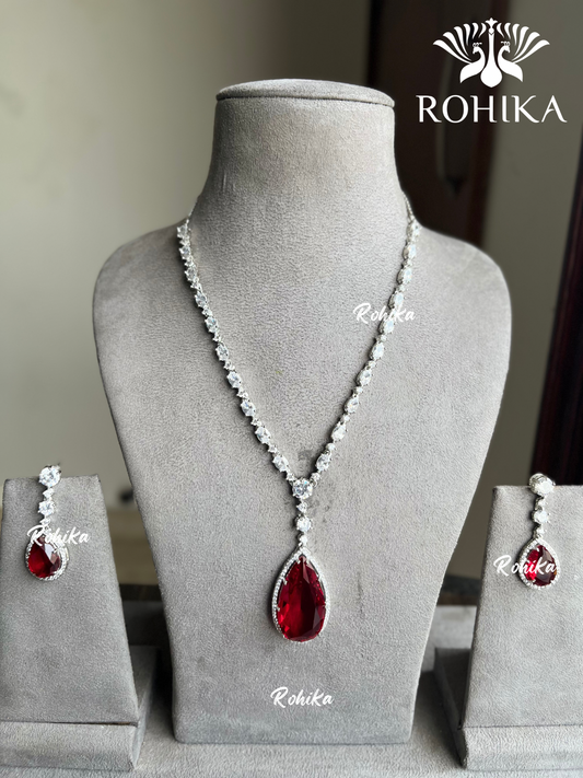 Rooh AD necklace set - Red