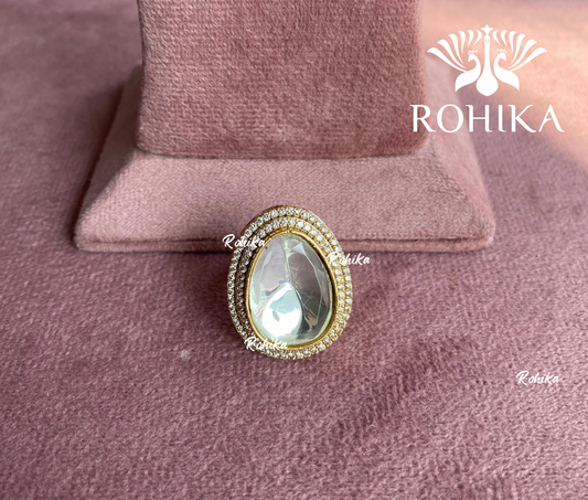 Angana polki kundan ring  (SG-034) - White