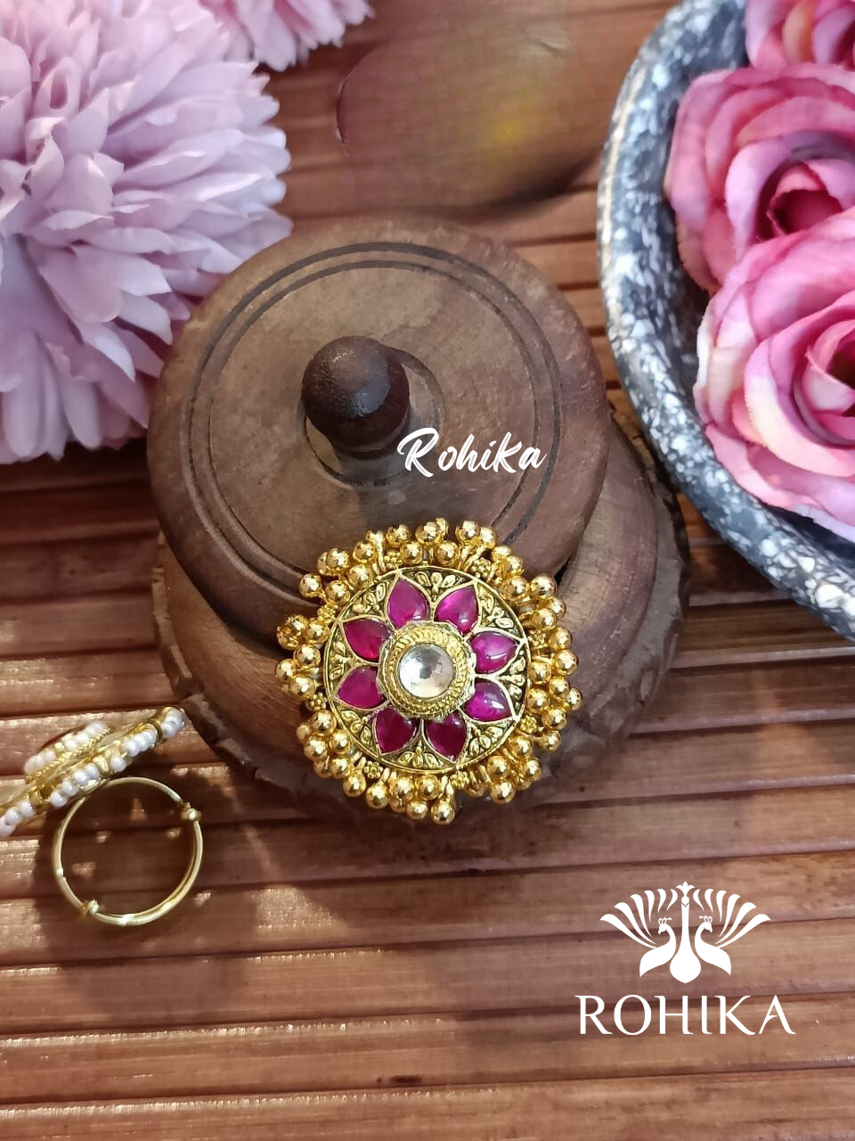 Pachhi kundan Ring - Multi colour (PKR-023)