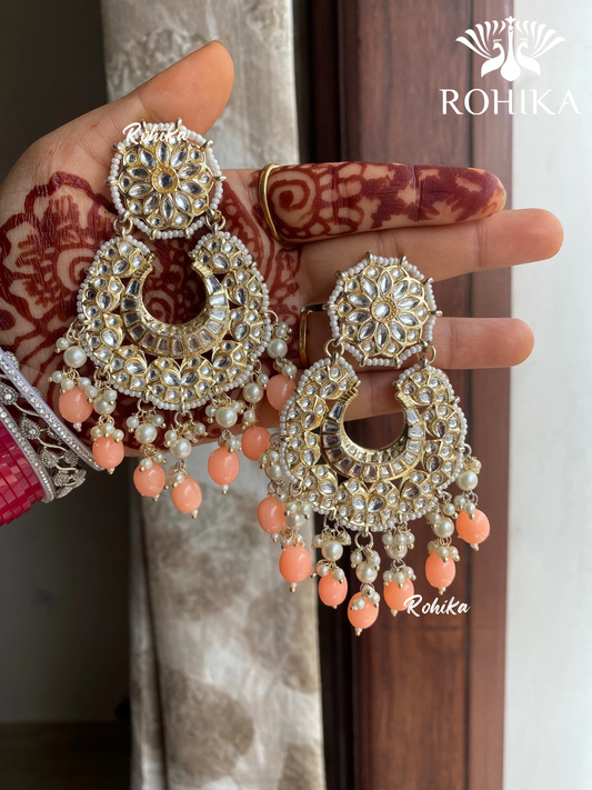 Navpreet beautiful earrings - Peach