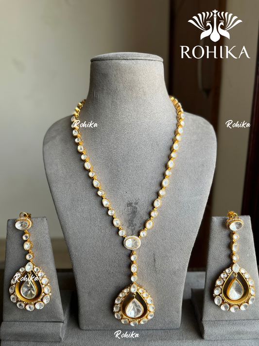 Rudhvi goldplated moisanite necklace- Golden