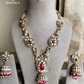 Maura moisanite long necklace set - Ruby red