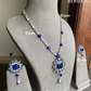 Haley designer AD necklace set - Navy Blue