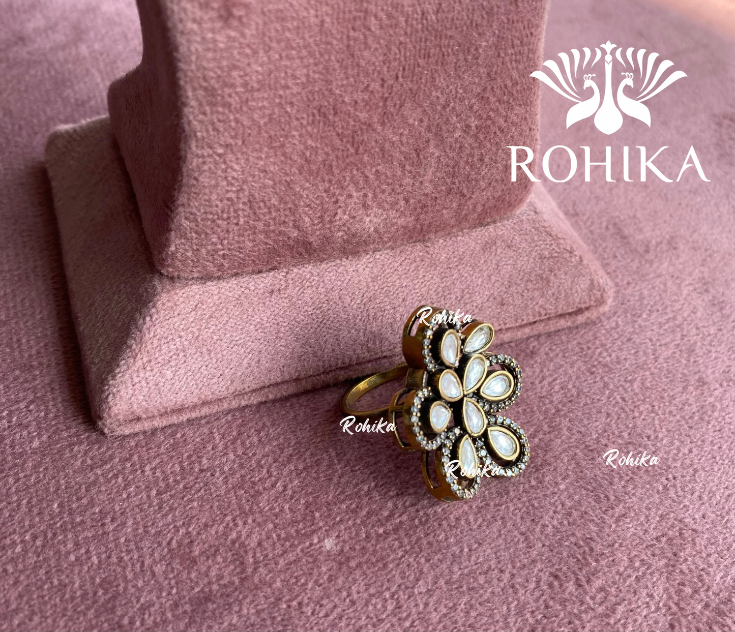 Angana polki kundan ring  (SG-038) - White