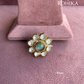 Angana polki kundan ring  (SG-012) - Mint green 