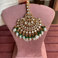 Polki kundan maangtikka (PLKM-050) - White & green