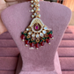 Polki kundan maangtikka (PLKM-029) - Ruby red