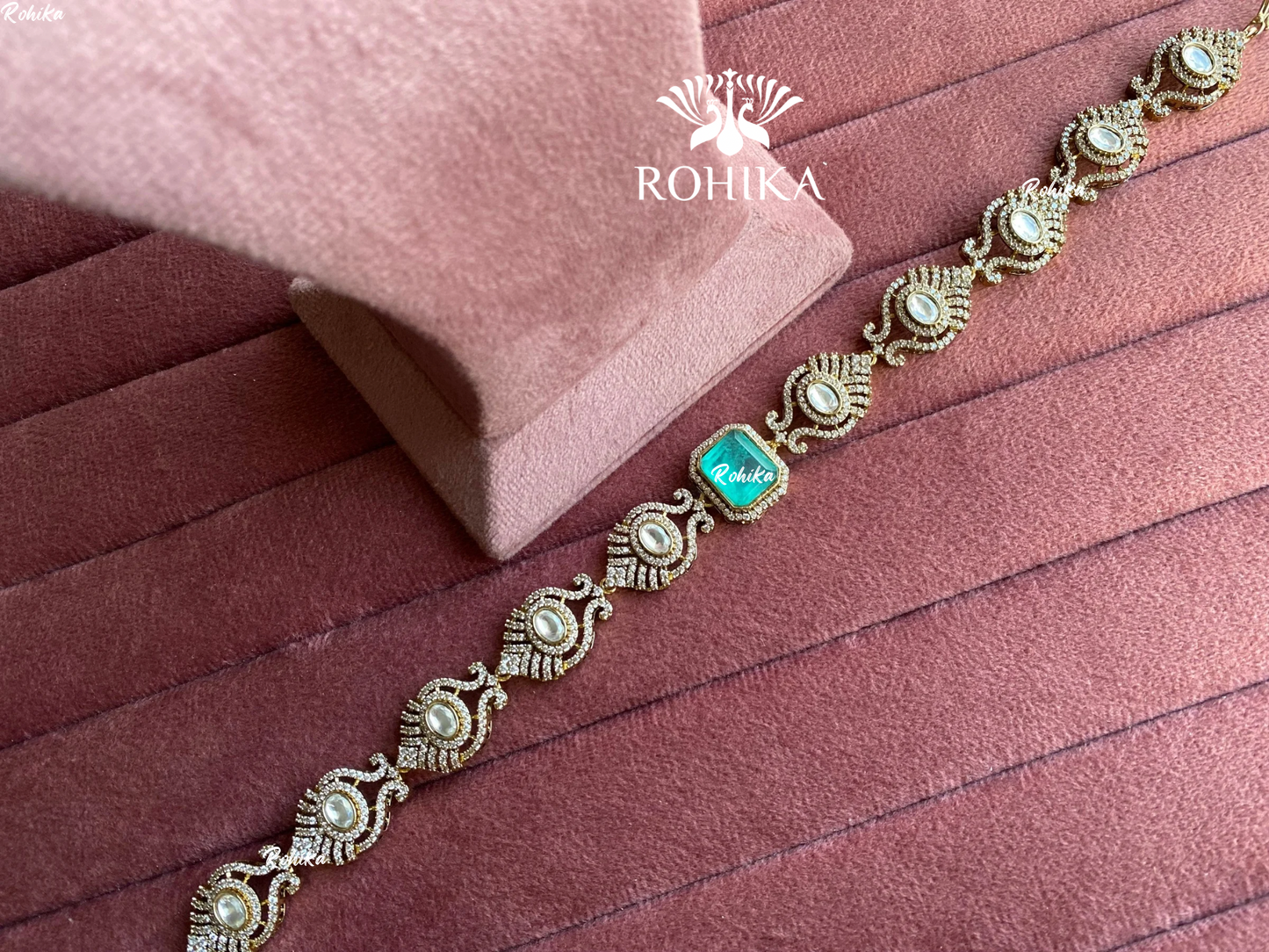 Kesha polki kundan sheeshphool (SP-020) - Mint green