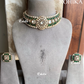 Deep polki kundan choker set - Dark green