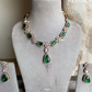 Baruna moisinite necklace set - Dark Green