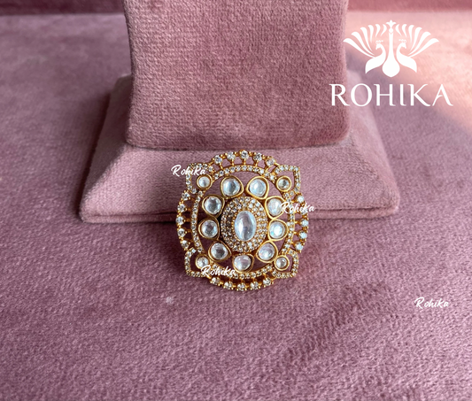 Angana polki kundan ring  (SG-033) - White