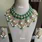 Maisha designer polki kundan necklace set - Green