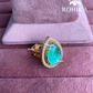 Angana polki kundan ring (SG-091) - Mint green 