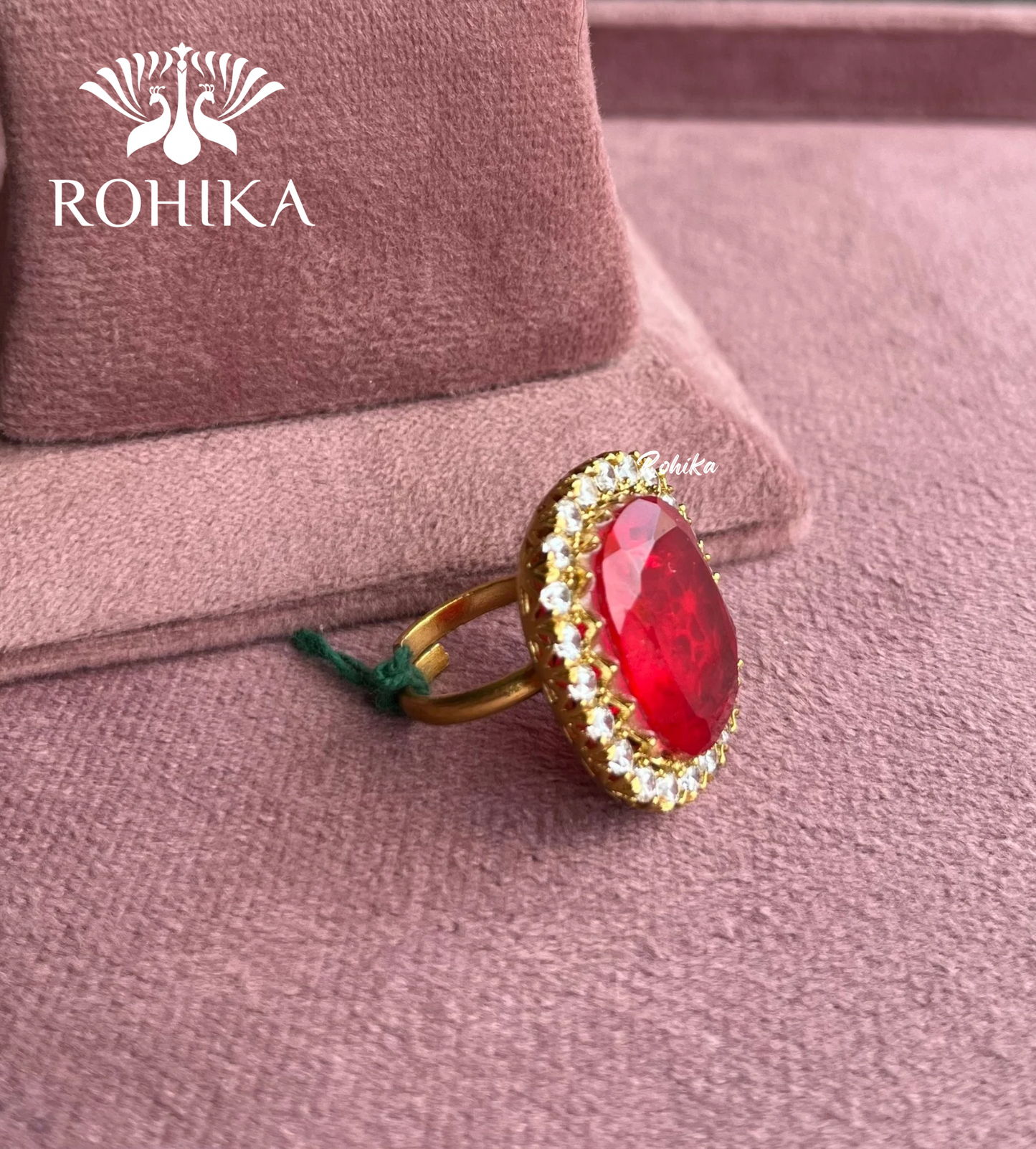 Angana polki kundan ring  (SG-011) - Red