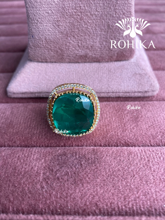 Angana polki kundan ring (SG-102) - Green