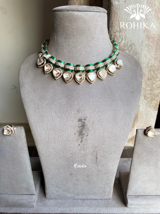 Hania moisinite necklace set - Green