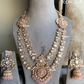 Ariha moisanite long necklace set - Pink