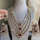 Heena kundan long necklace set - Red