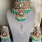 Mriga polki kundan choker set - Mint Green