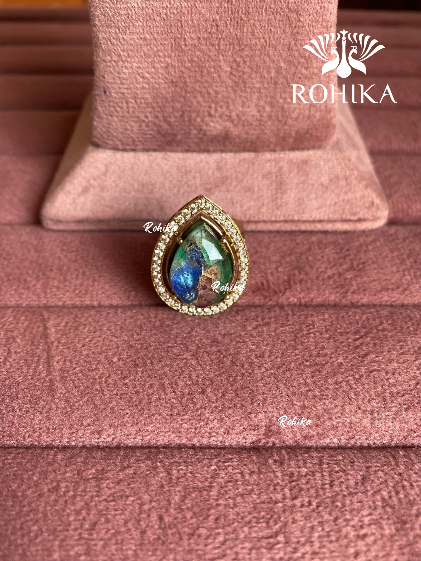 Angana polki kundan ring (SG-091) - Multi