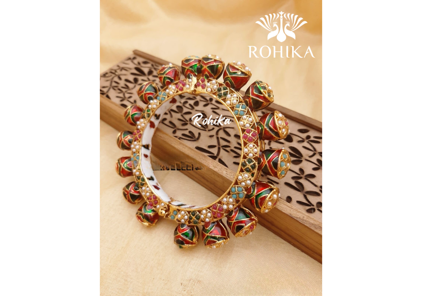 Navya jadau bangles (Single) -Multi colour